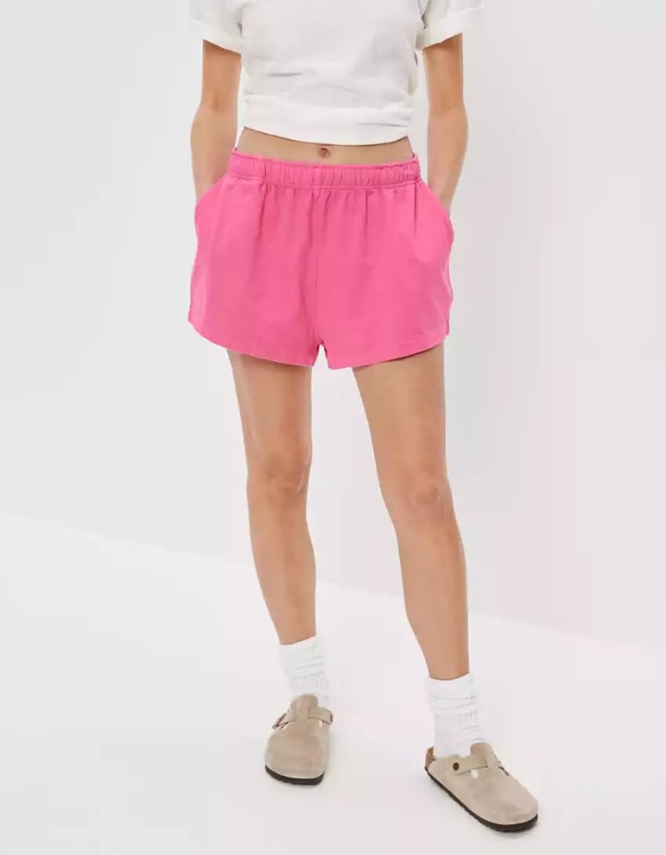 Shorts American Eagle AE Sun Set Knit Rose Femme | YDD-64953482